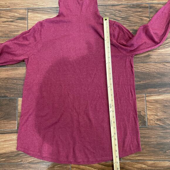 NIC + ZOE Turtle Neck Medium* Tunic Sweater Cranberry Office Business Mature - Picture 4 of 6